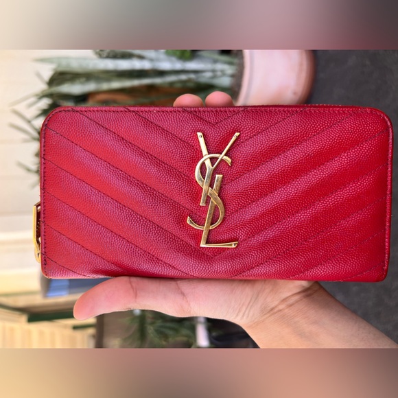 YSL Long Zippy Wallet In Red - Picture 1 of 11